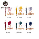 Let‘s Make 1 Set Baby Teether Toys Pacifier Clips Chain Beech Wooden Rattles Bunny Ear Bracelet Baby Gift For Children‘s Product