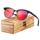 BARCUR Cat Eye Wood Sunglasses Polarized Stainless Steel Frame wooden Sun Glasses for Men Women Oculos lunette de soleil femme