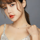 bamoer 925纯银项链 女士电镀铂金锆石心形简约吊坠项链 饰品 SCN417