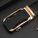 CEXIKA Men Automatic Buckle Belt Custom Engraved Name Logo Genuine Leather Waist Belts for Jeans Father's Day Personalized Gift