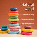 Baby Wooden Building Block BPA Free Montessori Educational Toy Rainbow Stacked Stone Balanced Stacking Toys Children Gifts