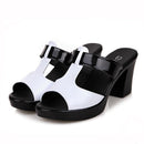 GKTINOO Fashion Women's Shoes Patent Leather Slippers Female Sandals Casual Slip-On Fretwork Cut-Outs Mixed Colors