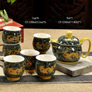 Retro Chinese Kung Fu Ceramic Teapot with Strainer Handmade Dragon Flower Puer Tea Pot 350ml Porcelain Samovar Kungfu Teaware