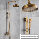 Rainfall Bathroom Shower Set Brass Antique Shower Mixers with Handshower Single Handle Wall Mounted Shower Faucet Tap