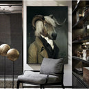 Retro Goat Canvas Art Posters And Prints Earl of the Animals Classical Paintings On The Wall Art Picture Home Decoration Cuadro