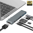 USB 3.1 Type-C 集线器转 HDMI 适配器 4K 雷电 3 USB C 集线器 TF SD 读卡器插槽 PD 适用于 MacBook Pro 16 14 Air 13 M1 芯片