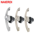 NAIERDI 5PCS Camper Car Push Lock with Handle RV Boat Home Cabinet Drawer Latch Button Locks Furniture Handle Hardware