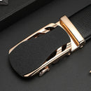 CEXIKA Men Automatic Buckle Belt Custom Engraved Name Logo Genuine Leather Waist Belts for Jeans Father's Day Personalized Gift