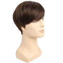 Amir Synthetic Men' Wigs Brown Short Straight Grey Hair Wigs Black Blonde Wig for Men Brown Gray Wig Natural wave