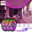 LED灯条，超长RGB 5050 LED灯带，带遥控器，彩色变换灯带，带12V电源适配器，适用于卧室