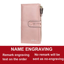 2022 Name Engrave Women Wallets Fashion Long Leather Top Quality Card Holder Classic Female Purse  Zipper Brand Wallet For Women