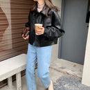 秋冬女式外套 长袖翻领单排扣女士夹克 韩版时尚优雅休闲大衣