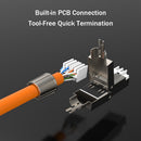 Launched New - RJ45 8P8C Unshield Shielded Field Connector - RJ45 Termination Plug for Cat.6/6A/7 23AWG Solid Installation Cable