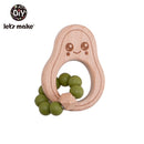 Let's Make Wooden Rattle Teether Baby Toys Engraved Wood Beads Hexagon Teether Silicone Beads 12Mm Tiny Rod Baby Crib Rattle