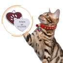Customized Pet ID Tag Heart-shaped Tag Collar Cat Name Pendant Personalized Engraved Dog Pendant Nameplate Tag Collar Accessory