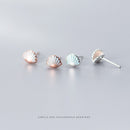 MODIAN Blue Enamel Lovely Tiny Shell Stud Earring for Women Fashion 925 Sterling Silver Animal Ear Pin Fine Jewelry Accessoriees