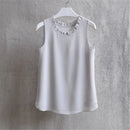 Woherb 21 Colors Solid Ruffle Chiffon Blouse Women 2024 Summer Fashion Vest Blusas Casual Loose Sleeveless Ladies Tops Shirt