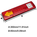 2个19颗LED集成拖车尾灯条12V转向灯行车灯，适用于拖车UTV UTE RV ATV卡车，红黄白光