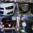 Bi-xenon HID Projector Lens with LED Devil Eyes Super 2.5 inch Honeycomb Lens H4 H7 Headlight Tuning Car Accessories Styling Kit