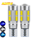 2个 T10 W5W 194 LED 灯泡 车用LED信号灯 解码 无错误 12V 10SMD 6500K 白光 示宽灯 行李箱牌照灯