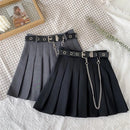 Harajuku Plaid Skirt Women Punk y2k High Waist Mini Tennis Skirts Uniform Chain Pocket A-line Streetwear Vintage Free Belt
