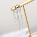 ANDYWEN 925 Sterling Silver Long Chain Hoops Line Crystal CZ Loops Circle Double Chain Round Piercing Women Luxury Jewelry