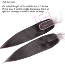Queenlike Straight Human Hair Bundles with 2x6 Deep Middle Part HD Lace Closure 12A Brazilian Raw Hair Bundles with Closures