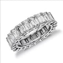 2023 New Arrivals Luxury Princess Emerald Cut 925 Sterling Silver Eternity Band Ring for Wedding Women Party Gift Jewelry