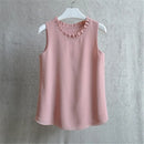 Woherb 21 Colors Solid Ruffle Chiffon Blouse Women 2024 Summer Fashion Vest Blusas Casual Loose Sleeveless Ladies Tops Shirt