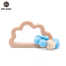Let's Make Wooden Rattle Teether Baby Toys Engraved Wood Beads Hexagon Teether Silicone Beads 12Mm Tiny Rod Baby Crib Rattle