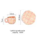 Hand-painted Flower Ceramic Coffee Cup Home Office Mug With Saucer Breakfast Milk Juice Tea Handle Cup Gift Microwave Safe