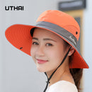 K106 Women's Bucket Hat Panama 2021Fashion Sun Visor Breathable Fisherman Protection Hat Ponytail Cap Summer Hats Beach Sun Hats
