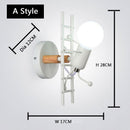 LED Wall Lamp American Creative Doll Wall Lights Metal Cartoon Robot Sconce to Bedroom Bedside Lighting Indoor Home Decors Lamps
