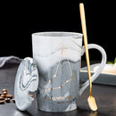 Natural Marble 12 Constellation Ceramic Zodiac Mug with lid Coffee Mugs Creative Personality Cup 400ml Lead-free