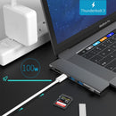 USB 3.1 Type-C 集线器转 HDMI 适配器 4K Thunderbolt 3 USB C 集线器，带 Hub 3.0 TF SD 读卡器插槽 PD 适用于 MacBook Pro/Air 2018 - 2020
