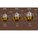 650ml 950ml 1300ml Heat Resistant Glass Teapot Induction Cooker Heat Resistant Glass Teapot with 304 Stainless Steel Strainer
