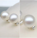 925 Sterling Silver Jewelry Natural Oblate Pearl Earrings Jewelry For Women 6-8-10mm Freshwater Simple Pearl earring