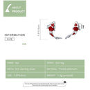 BAMOER Fish Red Enamel Stud Earrings for Women 925 Sterling Silver Spring Koi Ear Studs Festival Silver Fashion Jewelry SCE812