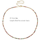 Sexy Short Sparking Rainbow Tennis Chain Chocker Necklace With AAA+ CZ Fashion Personality Women Collar Jewellery bijoux femme