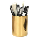 Pen Holders Organizer Space-saving Stainless Steel All-match Polished Brush Pots Plating Makeup Tools Holder Pen Containers 2021