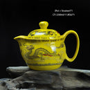 Retro Chinese Kung Fu Ceramic Teapot with Strainer Handmade Dragon Flower Puer Tea Pot 350ml Porcelain Samovar Kungfu Teaware