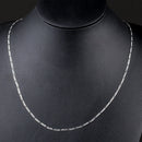 DOTEFFIL 925 Sterling Silver 16/18/20/22/24/26/28/30 Inch 2mm Sideways Flat Chain Necklace For Women Man Fashion Wedding Jewelry