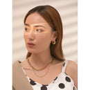 Yhpup 316 Stainless Steel Double Layer Necklace Choker Collar Statement Fashion Charm Golden Trendy Jewelry for Women Gift