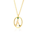 ANDYWEN 100% 925 Sterling Silver Spring Rainbow CZ Zodiacs Pendant Necklace 2021 Wedding Jewelry Fine Rock Punk Ovals Crystal