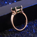 HuiSept Fashion Women Ring 925 Silver Jewelry Square Shape 8*8mm Emerald Zircon Gemstone Finger Rings for Wedding Party Gifts