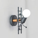 LED Wall Lamp American Creative Doll Wall Lights Metal Cartoon Robot Sconce to Bedroom Bedside Lighting Indoor Home Decors Lamps