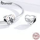 bamoer Marry Me Heart Enamel Charm for Women Original Silver Bracelet 925 Sterling Silver Jewelry Anniversary Gifts SCC1403