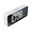 Rechargeable Digital Alarm Clock Voice Control Snooze Night Mode Table Clock Music Electronic LED Clocks Despertador Digital