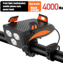 4in1 Bicycle Light USB Charging Lighting Cycling Phone Holders & LED Headlight Horn Bell MTB Power Bank for Bike Accessories