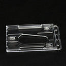 XRHYY  Pack Of 10 Heavy Duty ID Badge Holder Hard Plastic Horizontal & Vertical Clear Holder With Thumb Slots 2-3 ID Card Holder